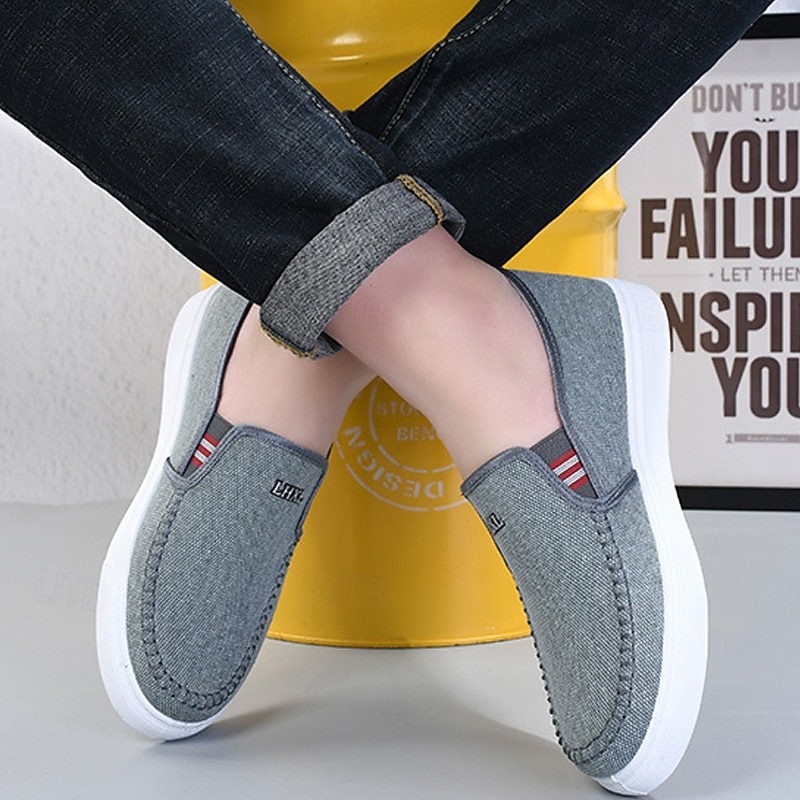 Men's Casual Canvas Slip-On Loafers – Lightweight Breathable Summer Shoes for Daily Wear, Travel, and Beach Walks4