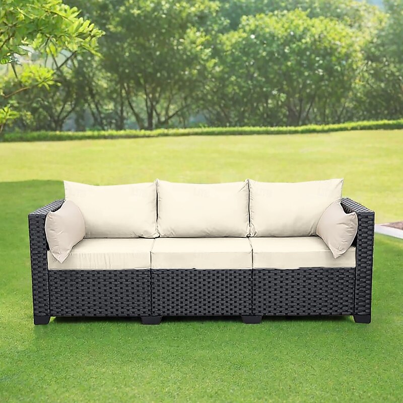 Outdoor Patio Cushion Covers, Stretch Fit Garden Furniture Seat Covers, Polyester Replacement for Patio, Balcony & Indoor Chairs