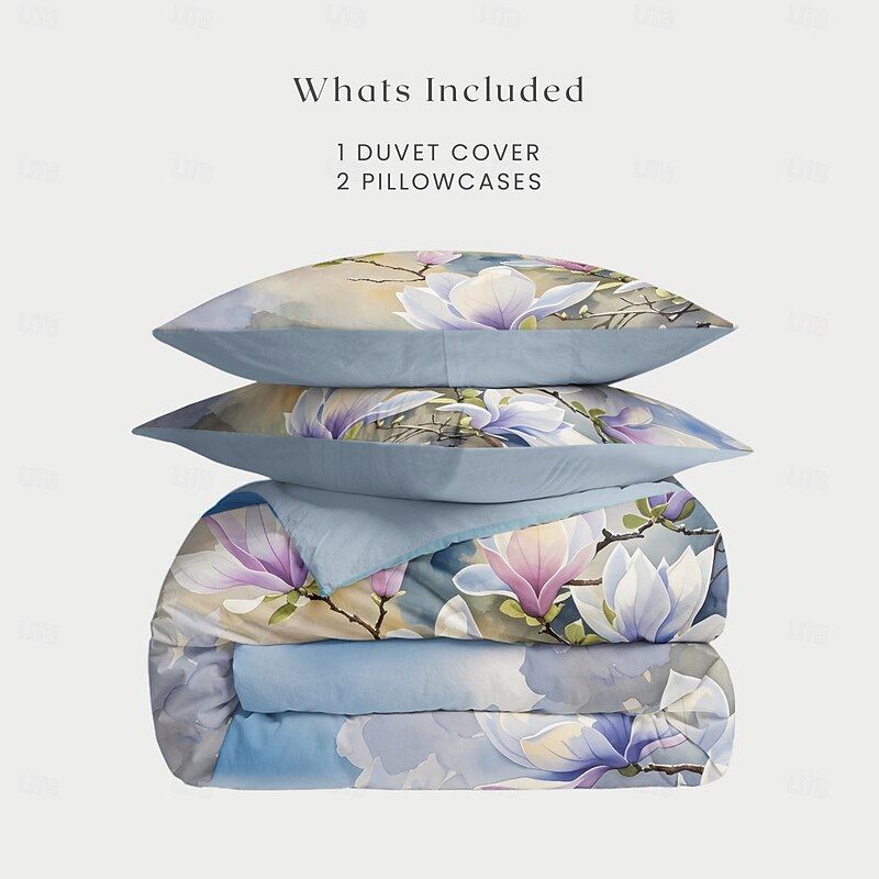 Floral Duvet Cover Set 100% Cotton Soft and Breathable Bedding Featuring Colorful Flowers Lightweight and Durable Quilt Cover Comfortable for All Seasons Easy to Care4