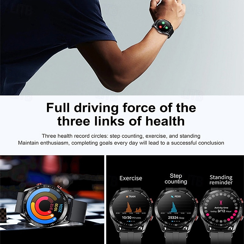 Smart Watch for Men, ECGPPG Bluetooth Call Laser Health, Blood Pressure Fitness, Sports Waterproof, Long Battery Life4