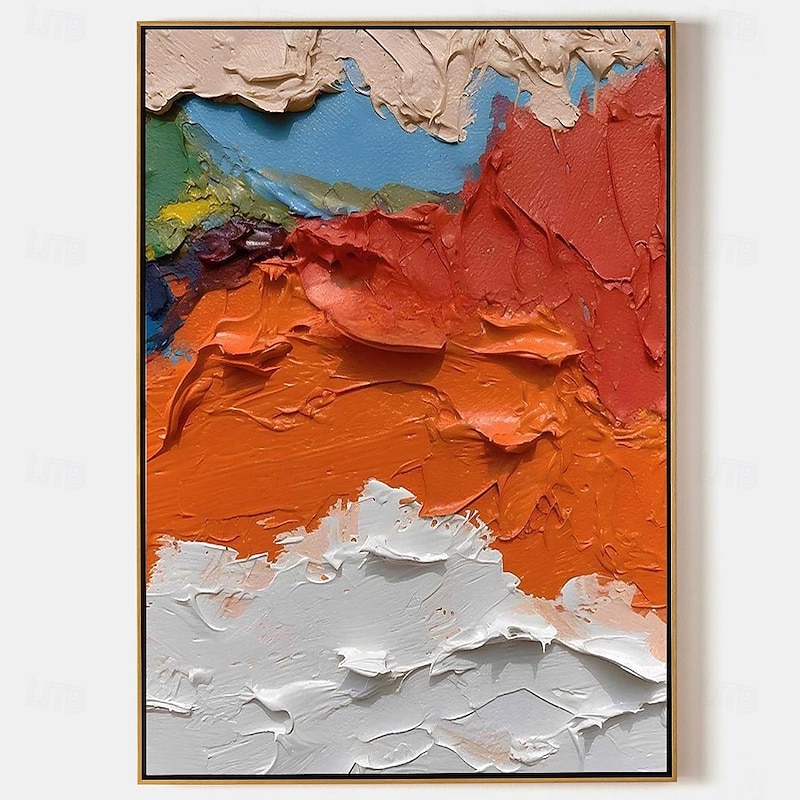 Large 3D oil painting Hand Painted handmade Orange abstract oil painting Black red oil painting Handmade modern painting modern office art canvas paintings for living room bedroom wall decoration4