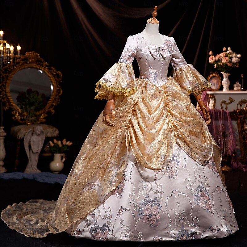 Rococo Revival Ball Dress  18th Century European Elegance Meets Early American Style