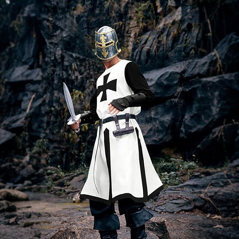 Retro Vintage Medieval 17th Century Tunic Knight Ritter Viking Crusader Fancy Dress Men's Viking Fantasy Halloween Carnival Party / Evening Renaissance Fair LARP Adults' Shirt