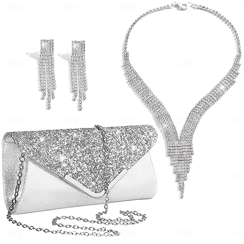 Bridal Jewelry Sets One-piece Suit Alloy Earrings Necklace Women's Stylish Cute Geometrical Precious Jewelry Set For Party Evening Wear4