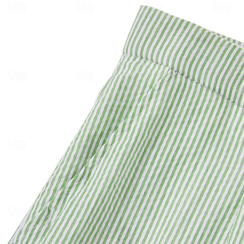 Men's Party Casual Suits Notch Lapel Black Sky Blue Daily Lightweight Striped Standard Fit 2 Piece Single Breasted Two-buttons4