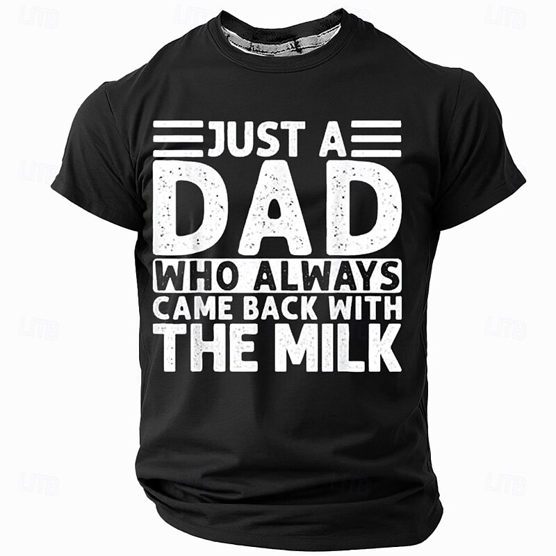 Men's 'Just A Dad Who Always Came Back With The Milk' Funny T-Shirt - Father's Day Humor Graphic Tee4