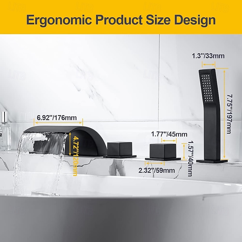 Bathtub Faucet - Modern Contemporary Painted Finishes Roman Tub Brass Valve Bath Shower Mixer Taps4