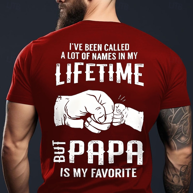 Men's Papa T-Shirt - 'Papa Is My Favorite' Graphic Tee, Best Dad Grandpa Father's Day Gift