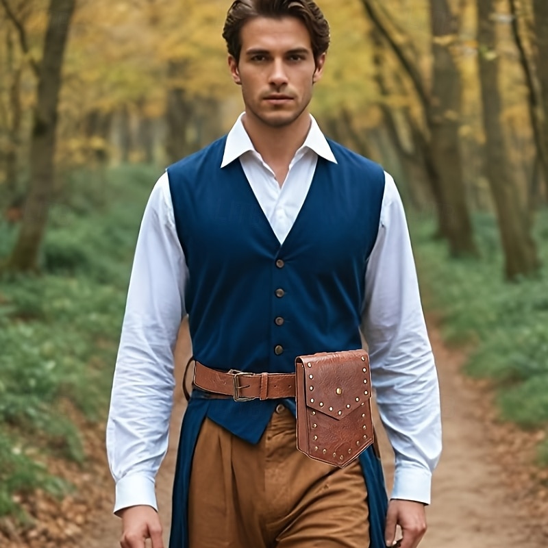 Punk & Gothic Medieval Renaissance Waist Belt Waist Bag Viking Crusader Archery Fancy Dress Men's Women's Unisex Celtic Halloween Carnival Masquerade Performance Party LARP Adults' Belt Bag All2