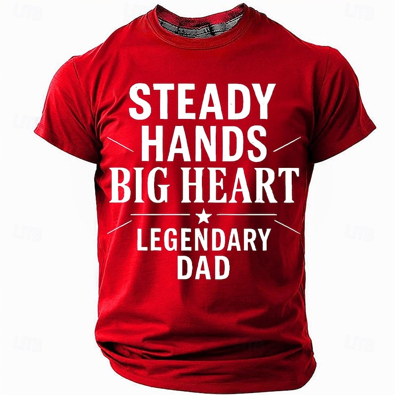 Men's Funny Papa Dad T Shirt Short Sleeve T shirt 3D Print Crew Neck Shirt Fashion Daily Basic Street Casual Daily Black White Red Summer Spring All Seasons Clothing Apparel S M L XL XXL XXXL