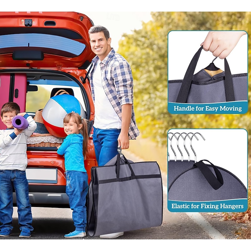 Garment Bags for Hanging Clothes Storage,  Gusseted Clear 43" Suit Bags for Closet Storage with Handles, Garment Covers for Coats, Jackets, Sweaters4