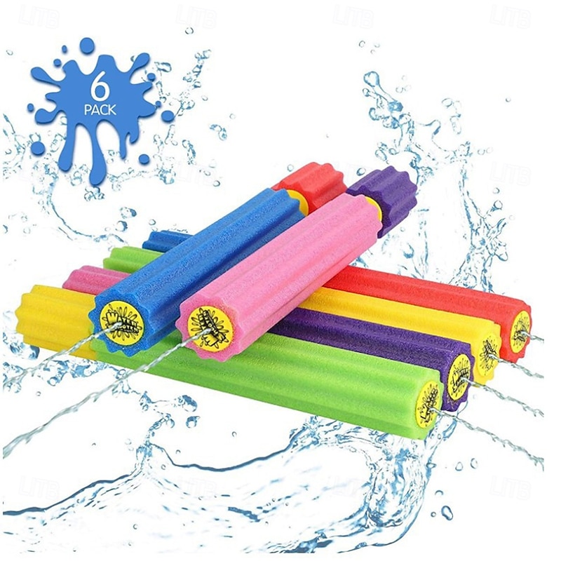 Water Guns 6 Pack Super Water Blaster Soaker Gun Set Foam Squirt Guns Swimming Pool Outdoor Toys Beach Summer Party Games for Kids Adults