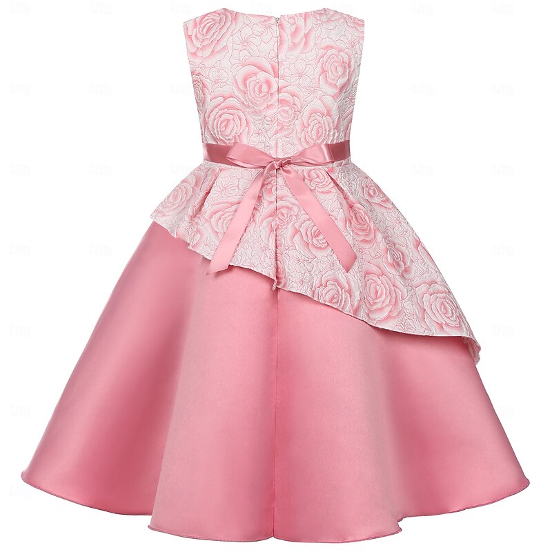 Kids Girls' Party Dress Graphic Sleeveless Performance Special Occasion Princess Sweet Polyester Party Dress Summer Spring kids Pink2