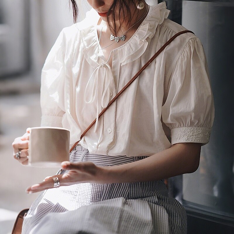 Retro Vintage Medieval Renaissance Blouse / Shirt Fancy Dress Women's Vacation Casual Daily Adults' Blouse Spring & Summer