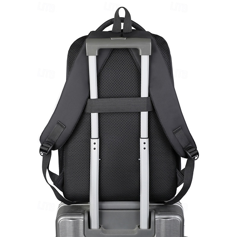 Men's Fashion Black Large Capacity Backpack - Multi-compartment Laptop Bag, Waterproof Design - Suitable for School, Office, Travel and Daily Use4