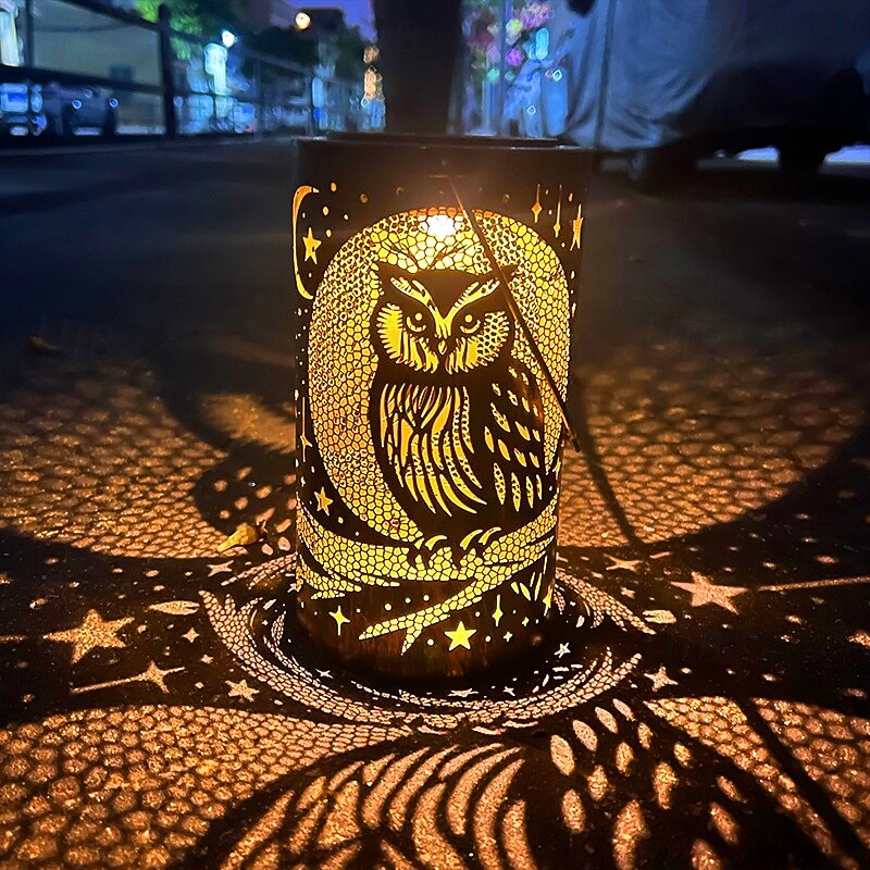Solar Lanterns Outdoor Hanging Owl Light Metal Waterproof LED Lantern with Solar Powered Garden Decor for Outside Yard Patio Decorations with Handle owl2