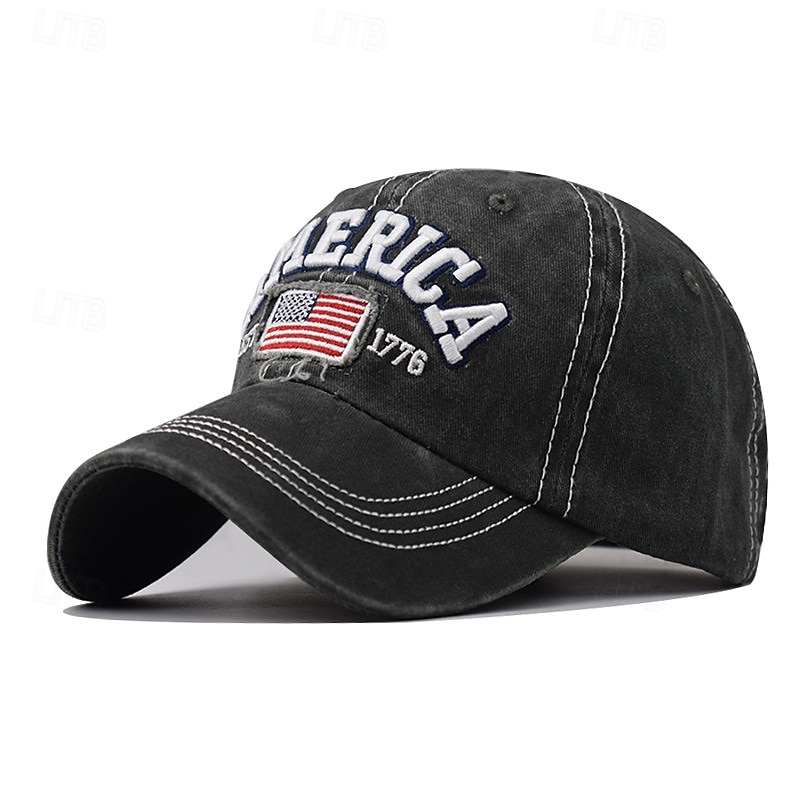 American Flag Hat Unisex Vintage Embroidery Washed Distressed Cotton Baseball Cap Adjustable USA Trucker Dad Hat3