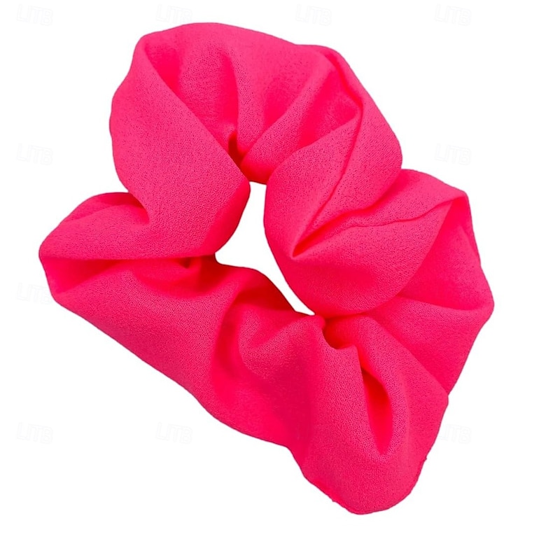 4 PCS Neon Scrunchies Set Retro Vintage 1980s Hair Accessories Scrunchies Disco Solid Color Women's Halloween Carnival Pride Parade Pride Month3