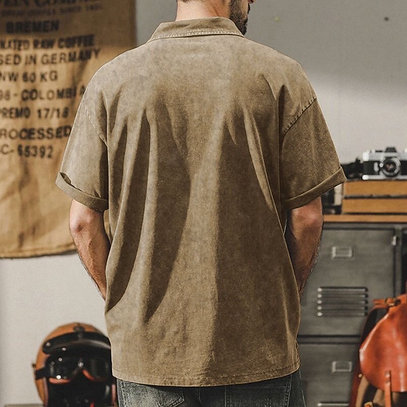 Men's Golf Shirt Golf Polos Shirts Work Casual Lapel Short Sleeve Basic Modern Plain Buttons Pocket Summer Regular Fit Black Navy Blue Khaki Army Green Gray Golf Shirt3