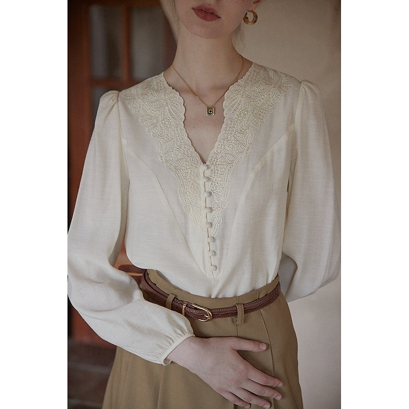 Retro Vintage 1950s Renaissance Blouse / Shirt Embroidered Fancy Dress Women's Vacation Casual Daily Adults' Blouse Spring & Summer4