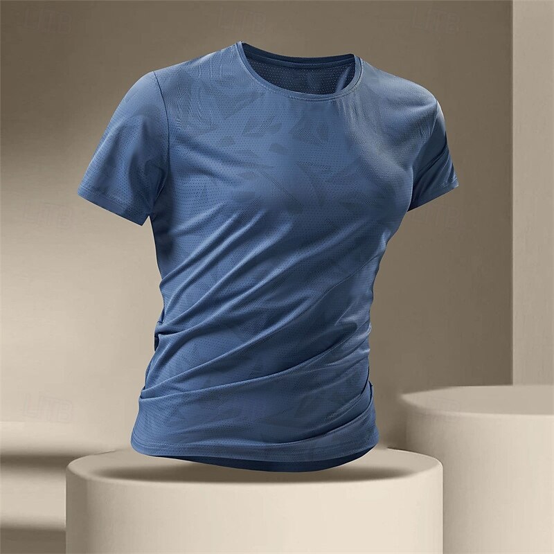 Men's Gym Shirt Athletic Shirts Golf Shirt Crew Neck Short Sleeves Casual Daily Gym Quick dry Breathable Camouflage Black White Activewear Polyester Sport Outdoor4