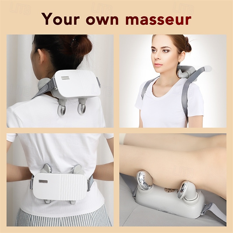 Wireless Shiatsu Neck and Shoulder Massager with Red Light Hot Compress and Deep Tissue Kneading for Relaxation​2