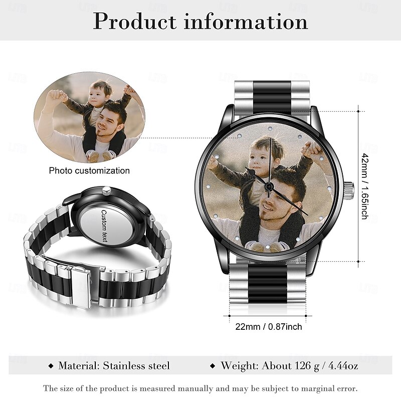 Personalized Photo Watch Custom Best Gift for Dad, Keepsake Gift for Husband, Grandpa, Boyfriend, Father's Day, Anniversary, Birthday, Christmas Gift3
