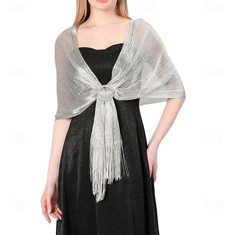 Women's Wrap Elegant Sun Protection Sleeveless Polyester Wedding Wraps With Pure Color For Wedding Summer4