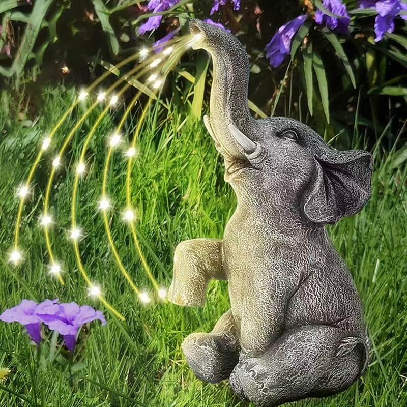 1 Pc Outdoor Solar Elephant Lights Copper Wire Light Courtyard Garden Balcony Path Lawn Landscape Light Sculpture Light Ornament Light2