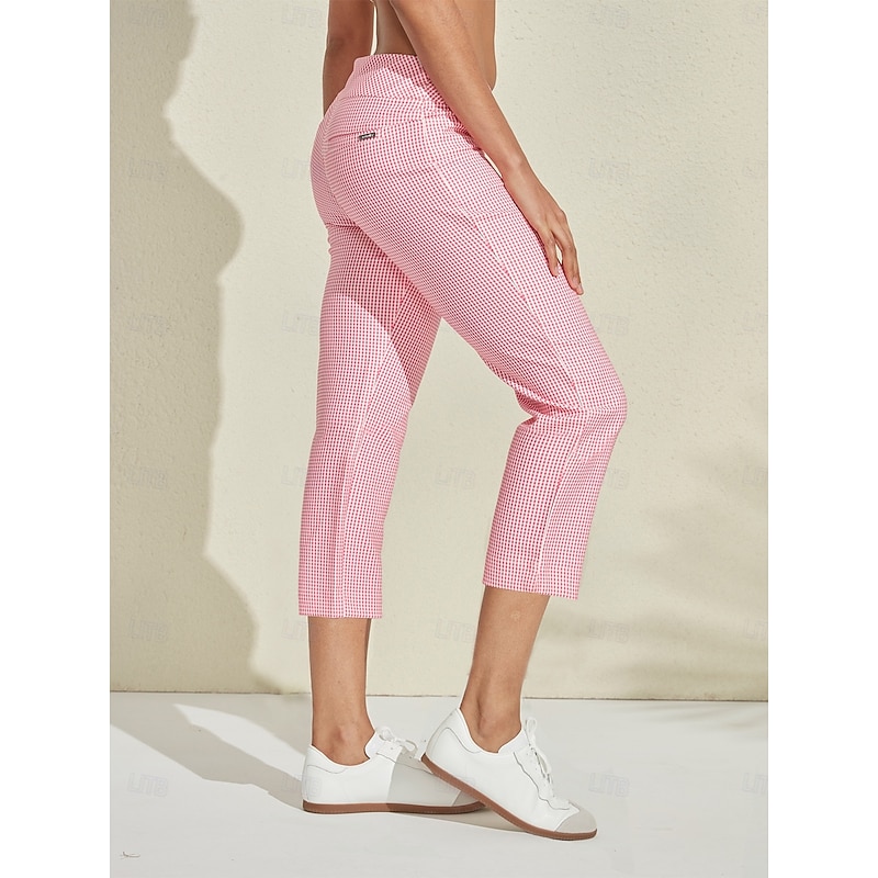 Women's Golf Pants Capri Yan pink Black Red Pants / Trousers Ladies Golf Attire Clothes Outfits Wear Apparel2