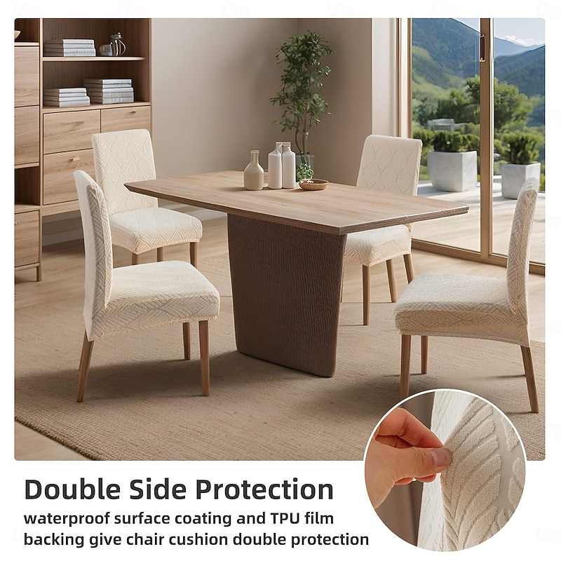 1pc Waterproof Dining Room Chair Covers Stretch Parsons Chair Slipcovers for Dining Room Kitchen Chair Protector Cover, Removable, Washable2