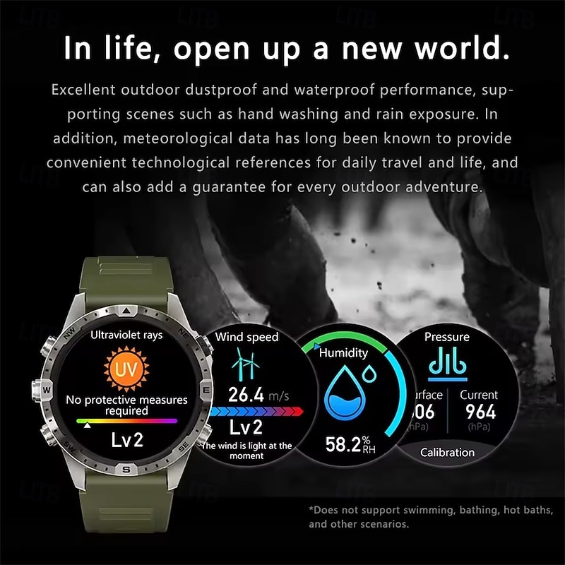 GT45 Smart Watch 1.6 inch Smartwatch Fitness Running Watch Bluetooth Call Reminder Fitness Tracker Sedentary Reminder Compatible with Smartphone Women Men Message Reminder Step Tracker Custom Watch2