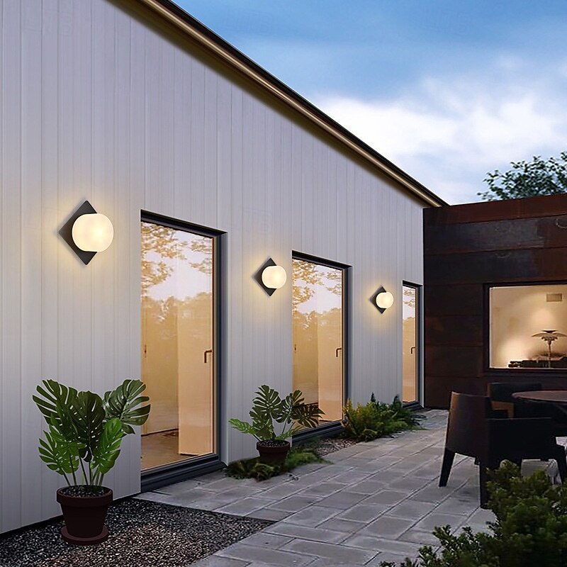 Outdoor Wall Light Modern Outdoor Wall Light Waterproof IP65 Steady on Outdoor Black Wall Light Suitable for Outdoor Porch Courtyard Garden Bathroom Bedroom 110-240V3