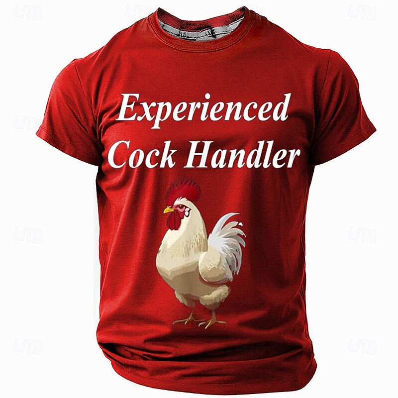 Men's Rooster Funny T Shirt Short Sleeve T shirt 3D Print Crew Neck Shirt Fashion Daily Street Casual Daily Black Red Blue Summer Spring All Seasons Clothing Apparel S M L XL XXL XXXL2