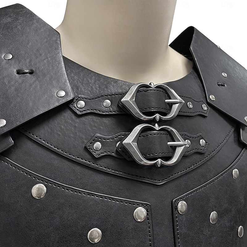 Retro Vintage Medieval Renaissance Armor Pirate Warrior Viking Rivet Solid Color Fancy Dress Men's Viking Halloween Carnival Masquerade Carnival Halloween Masquerade Adults' Shoulder Armor3