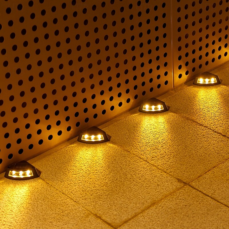 4 Pcs Solar Step Ground Light Solar Step Stair Decor Garden Lights Trail Light Outdoor Waterproof Yard Guide Light2