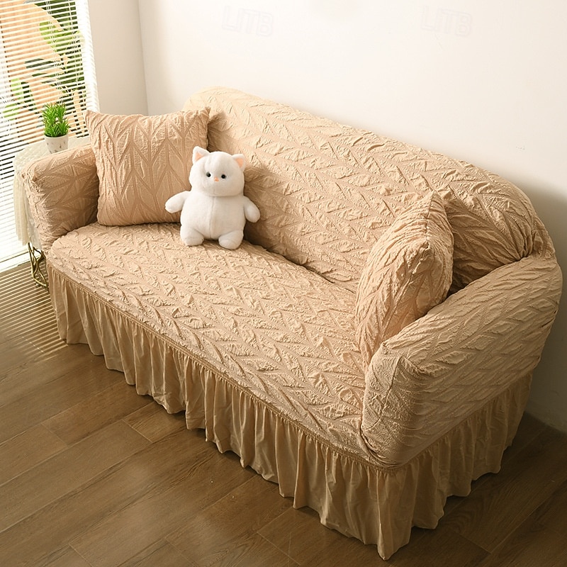 Sofa Cover, With Armrests, Stretchy, Ruffles, Sofa Cover, Nordic, Just Hang On, Elastic, Fitted Cover, Stretchy, Easy Installation, Washable2