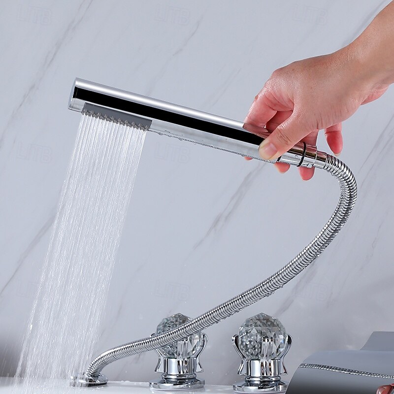 Bathtub Faucet - Modern Contemporary Electroplated Roman Tub Brass Valve Bath Shower Mixer Taps4