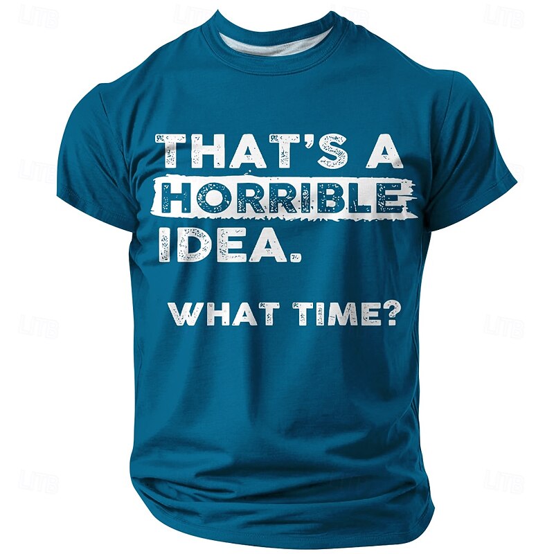 Men's Funny T Shirt Polyester Short Sleeve Graphic Shirt Black Red Blue Comfortable Tee Party Street Fashion Designer Clothing