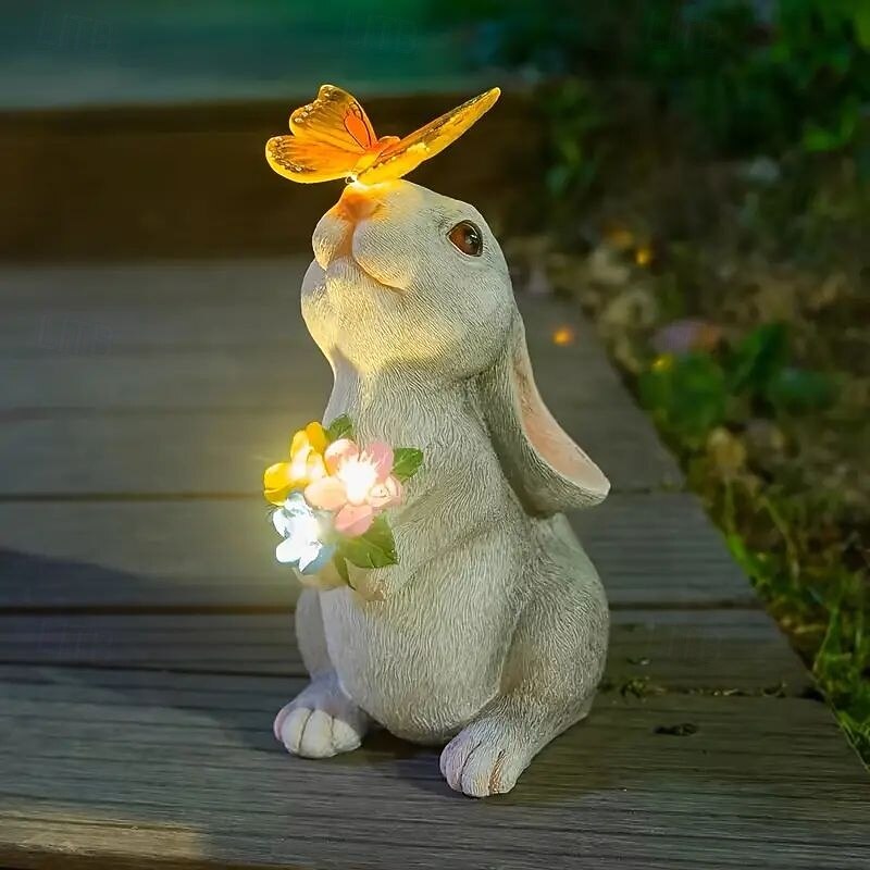 Charming Solar Landescape Lights Rabbit And Butterfly Lawn Lights for Christmas Villa Yard Lawn Pathway Terrace Decoration