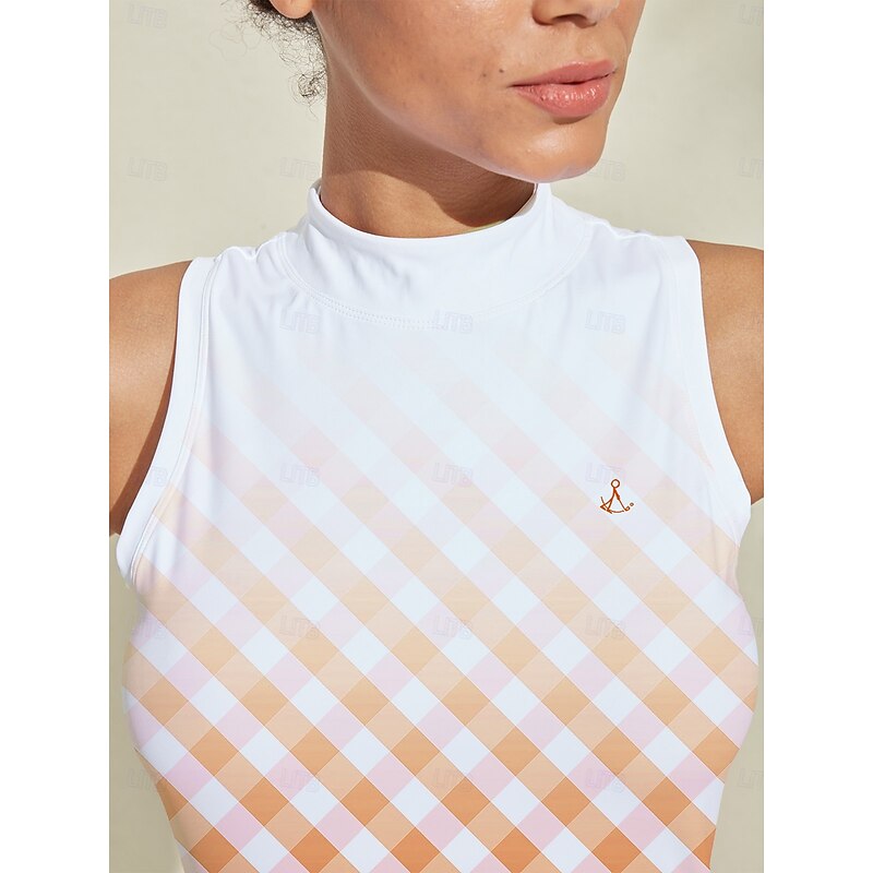 Women's Golf Dress Brown Sleeveless Ladies Golf Attire Clothes Outfits Wear Apparel3