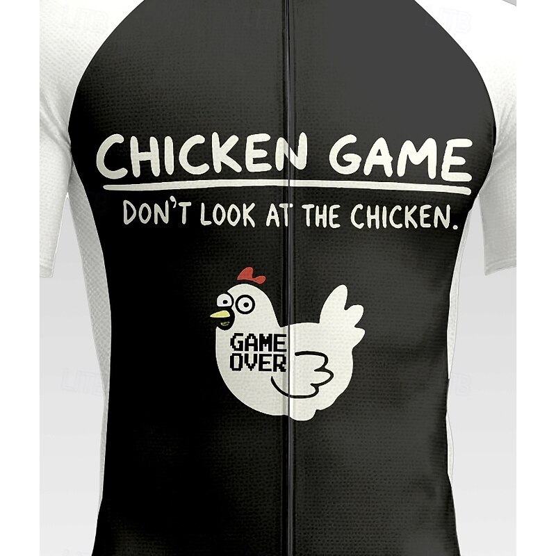 Men's Cycling Jersey Graphic Animal Letter & Number Short Sleeve Bike Tee Tshirt Jersey Top with 3 Rear Pockets UV Resistant Quick Dry Front Zipper Reflective Strips Sports Black Clothing Apparel3