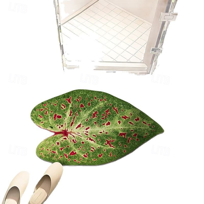 Leaf Irregular Doormat Kitchen Mat Floor Mat Non-Slip Area Rug Oil Proof Rug Indoor Outdoor Mat Bedroom Decor Bathroom Mat Entrance Rug3