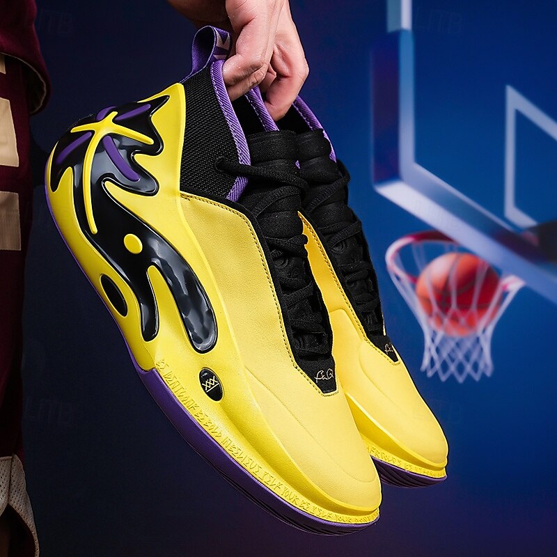 Men's Yellow and Black Basketball Shoes with Dynamic Design – Lightweight Sneakers for Basketball and Sports Performance2