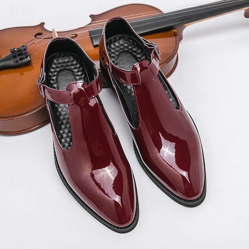 Men's Burgundy Faux Leather Sandals with Adjustable Buckle – Stylish and Comfortable Footwear for Casual and Outdoor Wear2