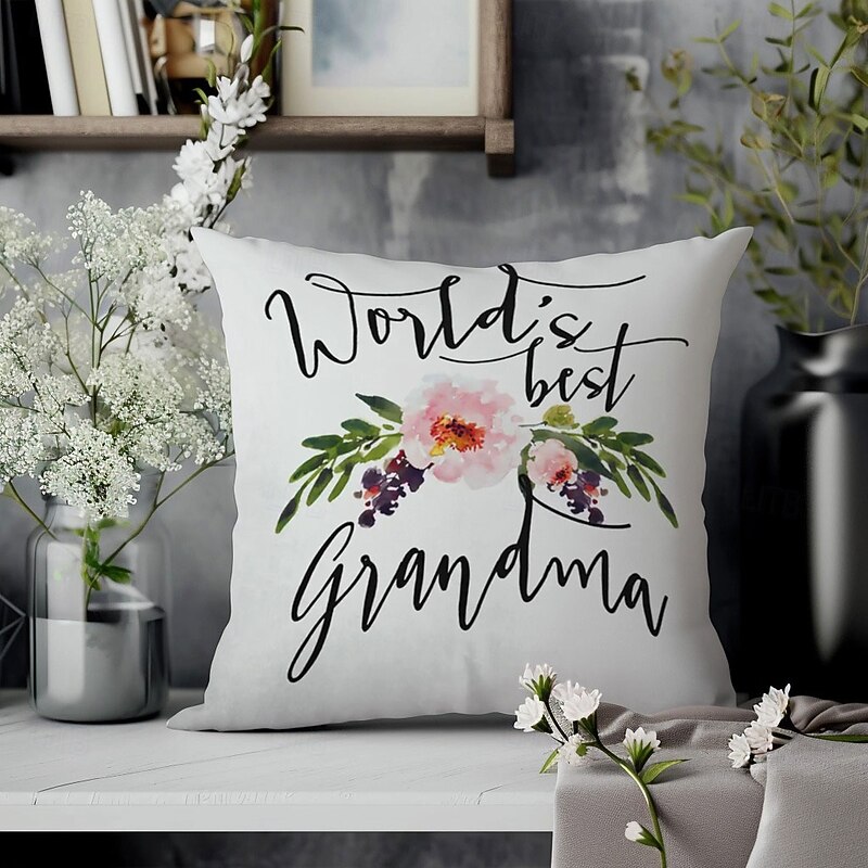 Best Grandma Decorative Toss Pillows Cover 1PC Soft Square Couch Cushion Case Pillowcase for Bedroom Livingroom Sofa Chair2