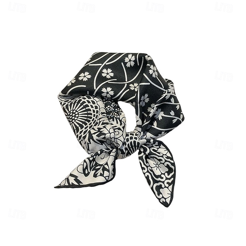 Male Square Scarf Outdoor Vacation Office Dark Yellow Black Scarf4