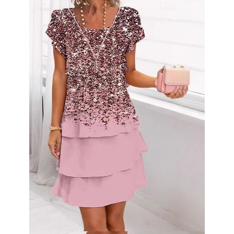 Women's Long Dress Maxi Dress A Line Dress Tiered Dress Stylish Casual Vacation Daily Regular Fit Graphic Short Sleeve V Neck Black Yellow Red Summer3