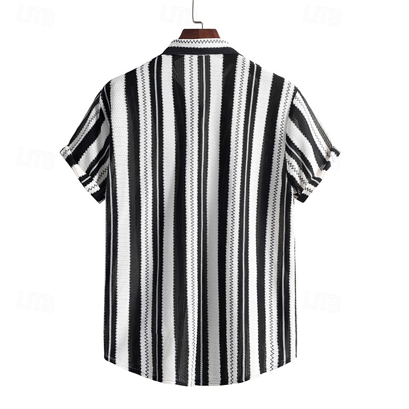 Men's Shirt Summer Shirt Casual Shirt Beach Shirt Button Up Shirt Black Short Sleeve Printing Lapel Vacation Hawaiian Clothing Apparel Polyester Fashion Casual Comfortable2