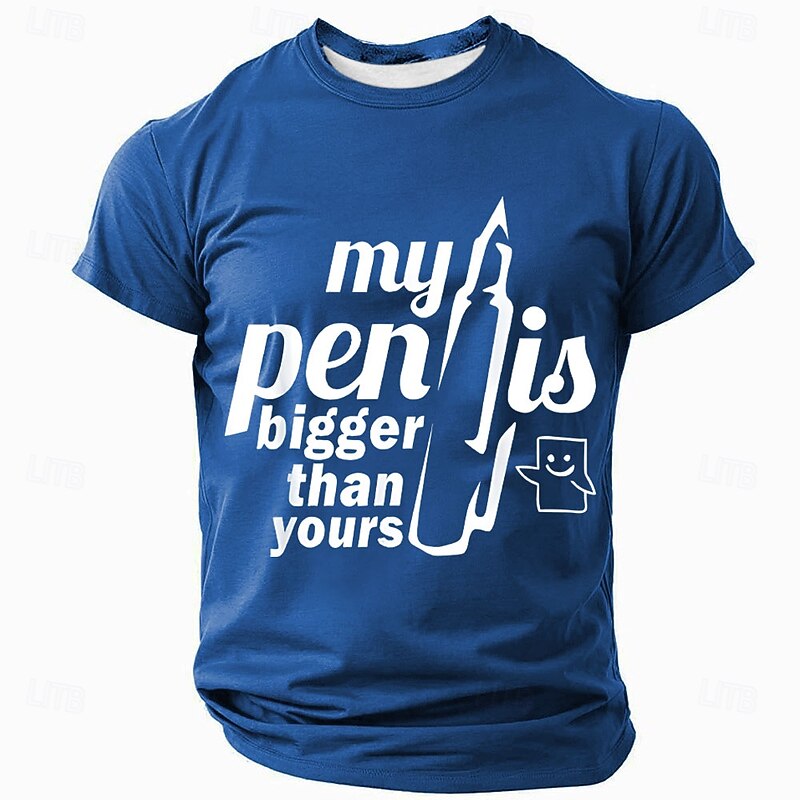 Men's Adult Humor T Shirt Short Sleeve T shirt 3D Print Crew Neck Shirt Fashion Daily Basic Street Casual Daily Black Red Blue Summer Spring All Seasons Clothing Apparel S M L XL XXL XXXL